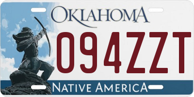 OK license plate 094ZZT