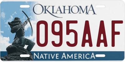 OK license plate 095AAF