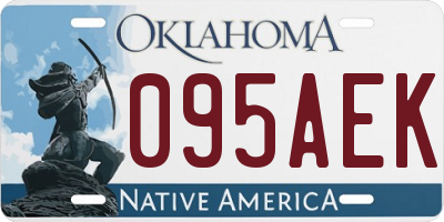 OK license plate 095AEK
