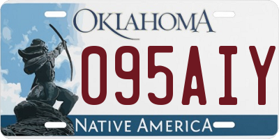 OK license plate 095AIY