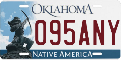 OK license plate 095ANY