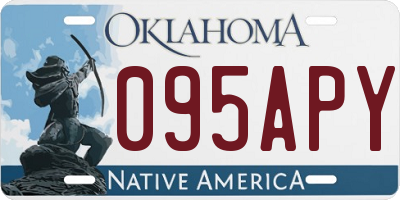 OK license plate 095APY