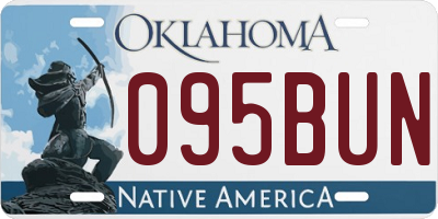 OK license plate 095BUN