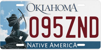 OK license plate 095ZND