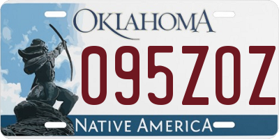 OK license plate 095ZOZ