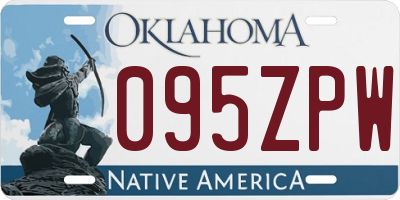 OK license plate 095ZPW