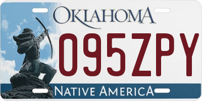 OK license plate 095ZPY