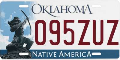 OK license plate 095ZUZ