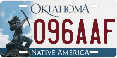 OK license plate 096AAF