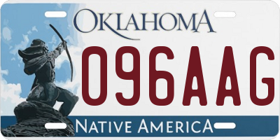 OK license plate 096AAG