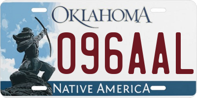 OK license plate 096AAL