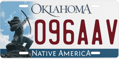 OK license plate 096AAV