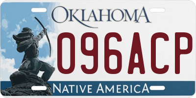 OK license plate 096ACP