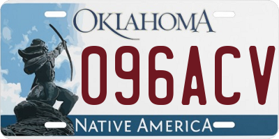 OK license plate 096ACV