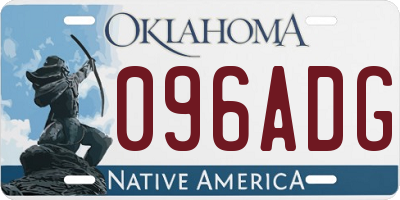 OK license plate 096ADG