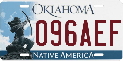 OK license plate 096AEF