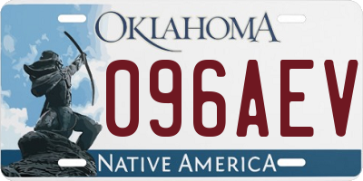 OK license plate 096AEV