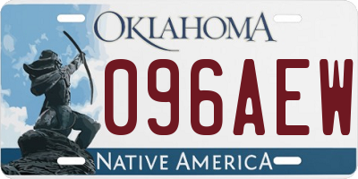 OK license plate 096AEW