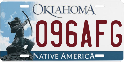 OK license plate 096AFG