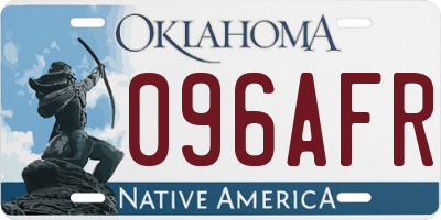 OK license plate 096AFR