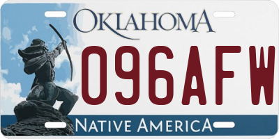 OK license plate 096AFW