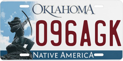 OK license plate 096AGK