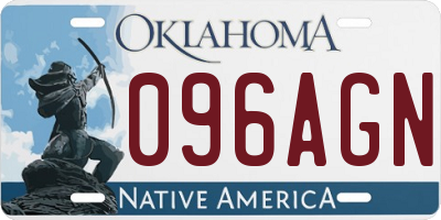 OK license plate 096AGN