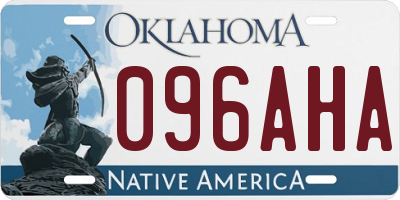 OK license plate 096AHA