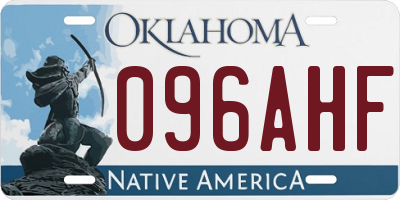 OK license plate 096AHF