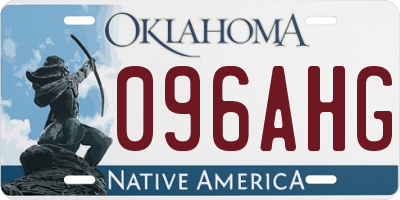 OK license plate 096AHG