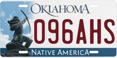 OK license plate 096AHS