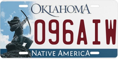 OK license plate 096AIW