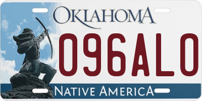 OK license plate 096ALO