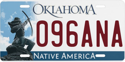 OK license plate 096ANA