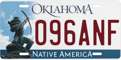 OK license plate 096ANF