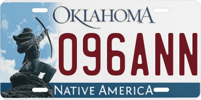 OK license plate 096ANN