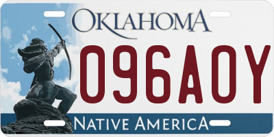 OK license plate 096AOY