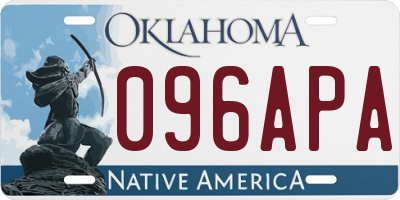 OK license plate 096APA