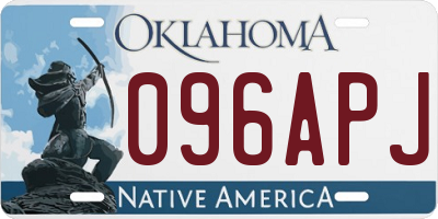 OK license plate 096APJ