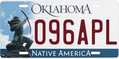 OK license plate 096APL