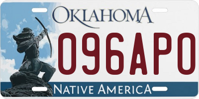 OK license plate 096APO