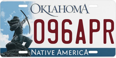 OK license plate 096APR