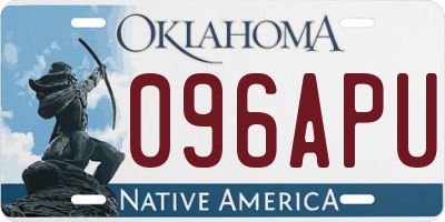 OK license plate 096APU