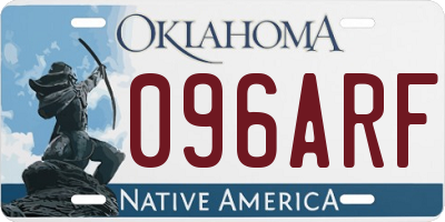 OK license plate 096ARF