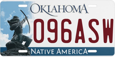 OK license plate 096ASW