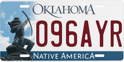 OK license plate 096AYR