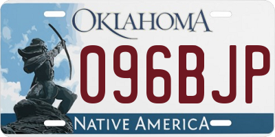 OK license plate 096BJP