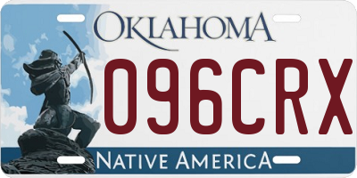 OK license plate 096CRX