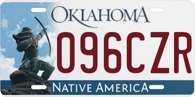 OK license plate 096CZR