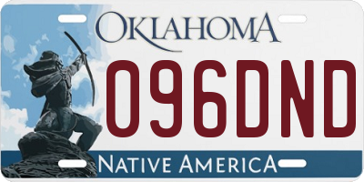 OK license plate 096DND